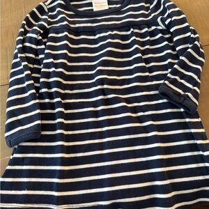 Hanna Andersson Striped Navy and White Dress 18-24 months